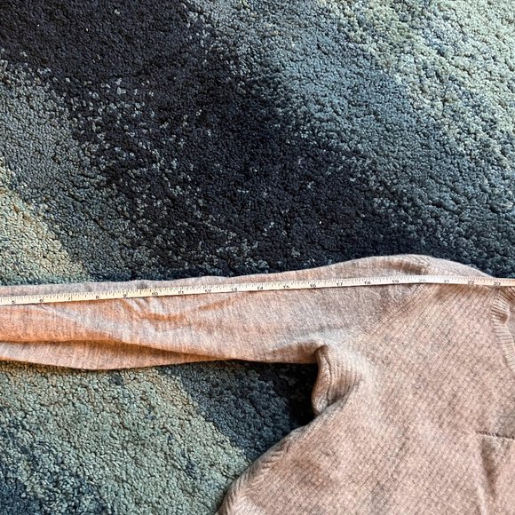 Grey Cashmere Sweater with Herringbone sleeve detail, Small - Picture 5 of 6